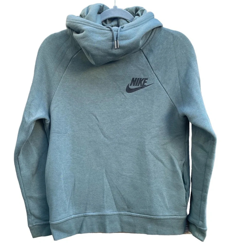 NIKE RALLY TEAL FUNNEL NECK HOODIE